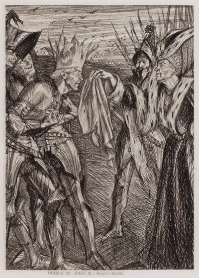 Den tredje del af kong Henrik VI, 1. akt, Sc 4 (litho) af Edmund Joseph Sullivan