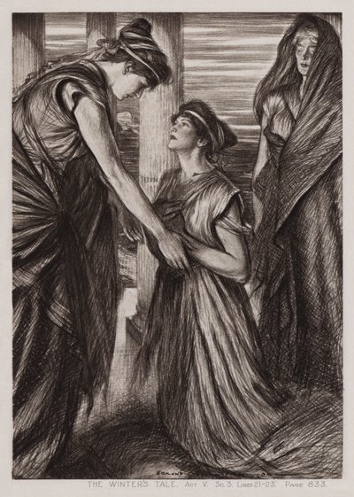 Vinterens fortælling, V. akt, Sc 3 (litho) af Edmund Joseph Sullivan