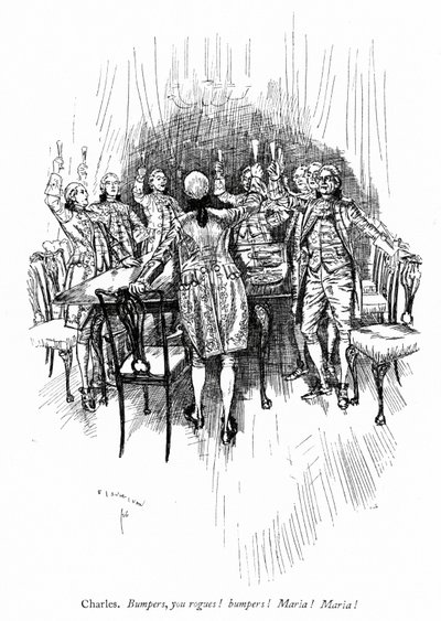 Illustration til Sheridans The School for Scandal af Edmund Joseph after Sullivan