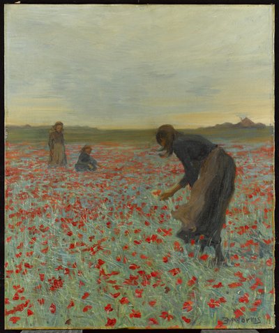 Piger i en valmuemark, ca. 1896 af Edmund Montague Morris