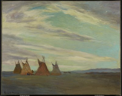 Indian Campment on Prairie, slutningen af det 19.-begyndelsen af det 20. århundrede af Edmund Montague Morris