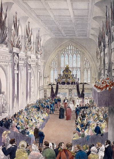 Napoleon III og kejserinde Eugenie i Guildhall, London, 1855 af Edmund Morin