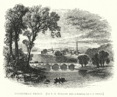 Coldstream Bridge (gravering) af Edmund Morison (after) Wimperis