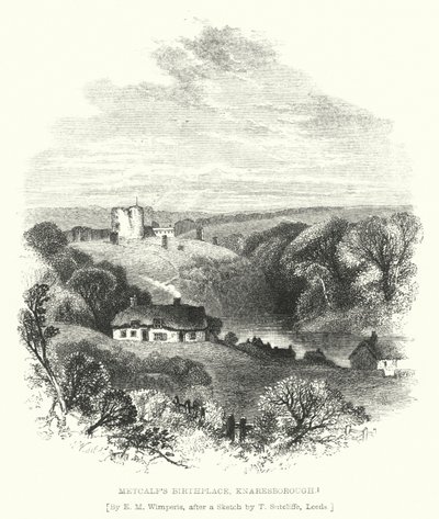 Metcalfs fødested, Knaresborough (gravering) af Edmund Morison (after) Wimperis
