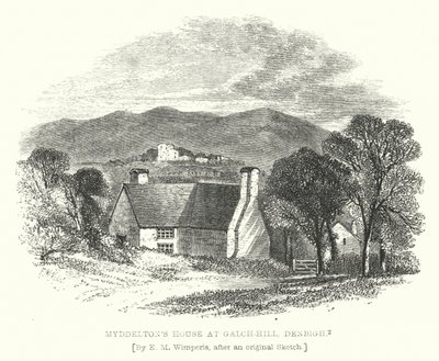 Myddeltons hus ved Galch-Hill, Denbigh (gravering) af Edmund Morison (after) Wimperis