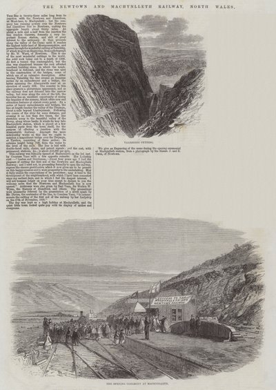 Newtown og Machynlleth Railway, North Wales af Edmund Morison Wimperis