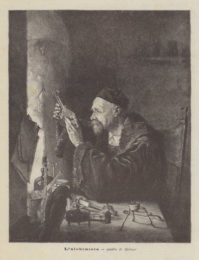 Alkymisten, maleri af Hellmer af Edmund Ritter von Hellmer