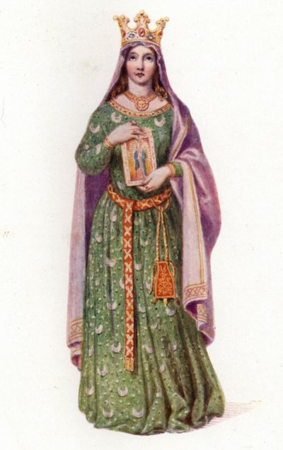 Berengaria, dronning af England, kone til kong Richard I (farve litho) af Edmund Thomas (after) Parris