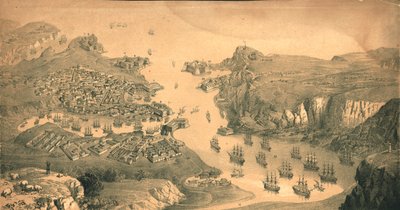Byen, forterne og havnene i Sebastopol, 1854 af Edmund Walker