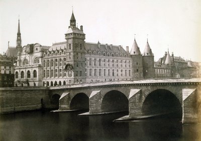 "Conciergeriet" og "Pont au Change", ca. 1854 (foto) af Edouard Denis Baldus
