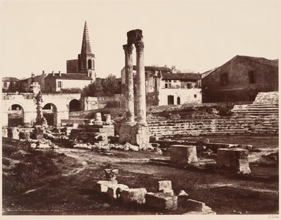 Theatre Romain a Arles (romersk teater i Arles),ca. 1855 (foto) af Edouard Denis Baldus