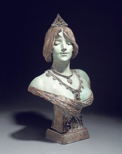 Buste modelleret som Sarah Bernhardt, Exposition Universelle, Paris af Edouard (after) Drouot