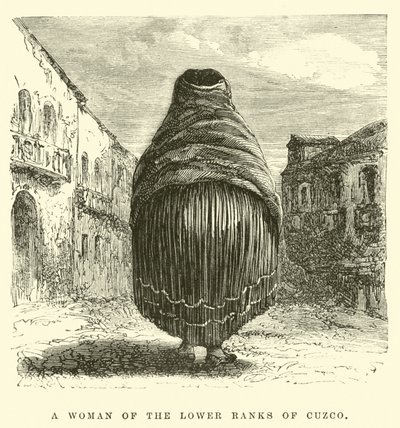 En kvinde fra de lavere rækker af Cuzco (gravering) af Edouard (after) Riou