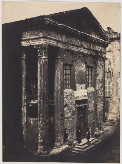 Facade, Augustus og Livia-templet, Wien, 1851. af Édouard Baldus
