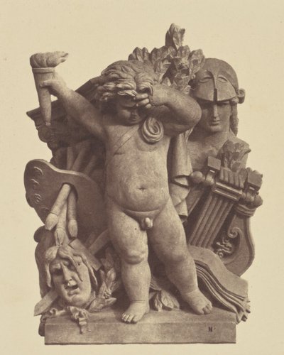 ["Les Beaux-arts", skulptur af Nicolas Guillemin, udsmykning af Louvre, Paris]. af Édouard Baldus