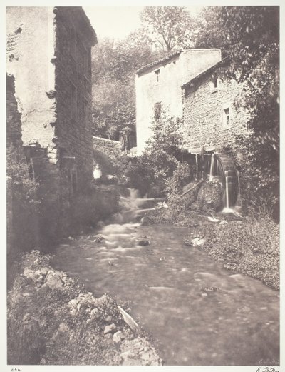 Vandmøller i Auvergne, 1852, trykt 1978. af Édouard Baldus