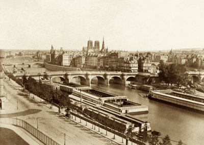 Seine med broer, i ryggen Notre-Dame de Paris af Édouard Baldus