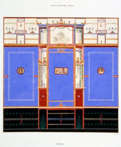 Vægdekoration, Dioscuriernes hus, Pompeii af Edouard Clerievanse