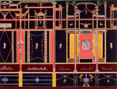 Vægdekoration fra Dioscuri-huset, Pompeji af Edouard Clerievanse