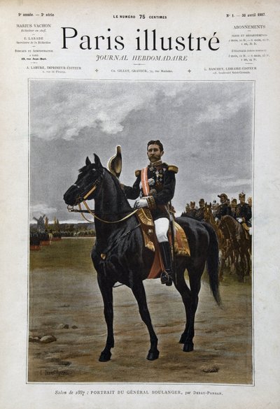 Rideportræt af general Georges Boulanger (1837-1891), politiker "efter Edouard Debat Ponsan (Debat-Ponsan) af Edouard Debat Ponsan