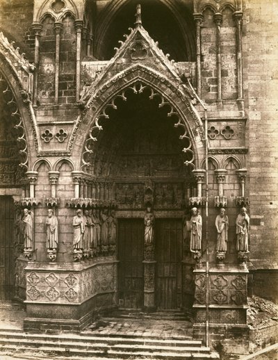Jomfruens dør, Amiens-katedralen, ca. 1856 (tryk af saltet papir) af Edouard Denis Baldus