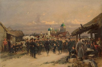 Singers of the Life-Guards 4. The Imperial Familys Rifle Battalion ved Tsarskoye Selo, 1889 af Jean Baptiste Edouard Detaille