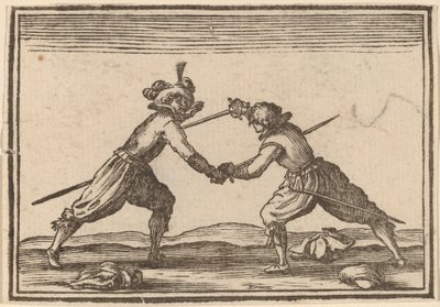 Duel med sværd af Edouard Eckman after Jacques Callot