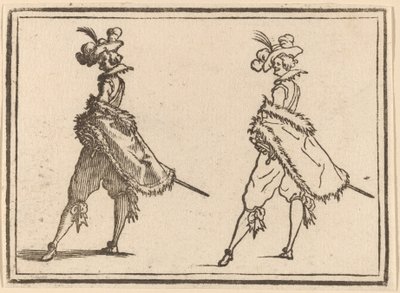 Herre set fra siden af Edouard Eckman after Jacques Callot