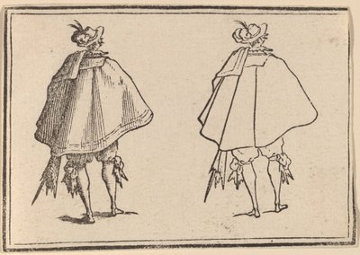 Herre i stor kappe, set bagfra af Edouard Eckman after Jacques Callot