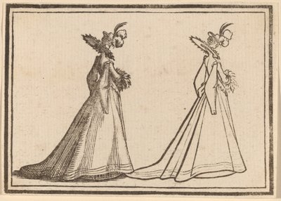 Dame i stor frakke af Edouard Eckman after Jacques Callot
