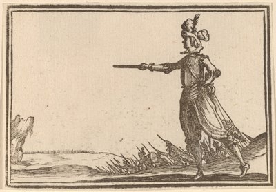 Militærchef til fods af Edouard Eckman after Jacques Callot