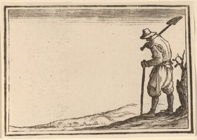 Bonde med skovl på skulderen af Edouard Eckman after Jacques Callot