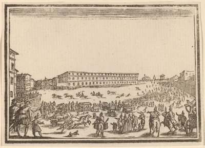 Piazza ved Porta al Prato af Edouard Eckman after Jacques Callot