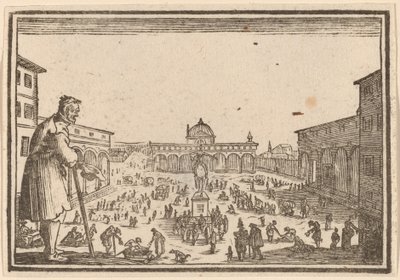 Piazza SS. Annunziata, Firenze af Edouard Eckman after Jacques Callot