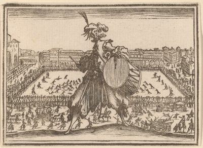 Piazza Santa Croce, Firenze af Edouard Eckman after Jacques Callot