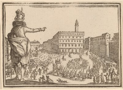 Piazza della Signoria, Firenze af Edouard Eckman after Jacques Callot