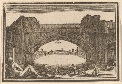 Ponte Vecchio, Firenze af Edouard Eckman after Jacques Callot
