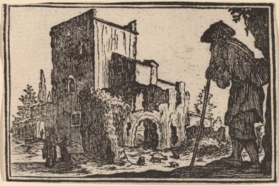 Hyrde og ruiner af Edouard Eckman after Jacques Callot