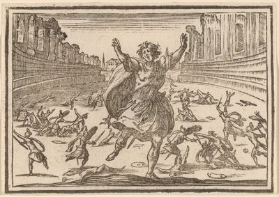 Træfning i et romersk cirkus af Edouard Eckman after Jacques Callot