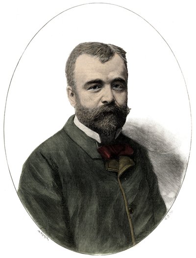 Portræt af Ernest Lavisse (1842-1922), fransk historiker og akademiker - Indgravering af Navellier i "Le journal illustrious"" fra 1892 af Edouard Felicien Eugene Navellier