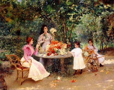 Teatime i haven, af Edouard Frederic Wilhelm Richter
