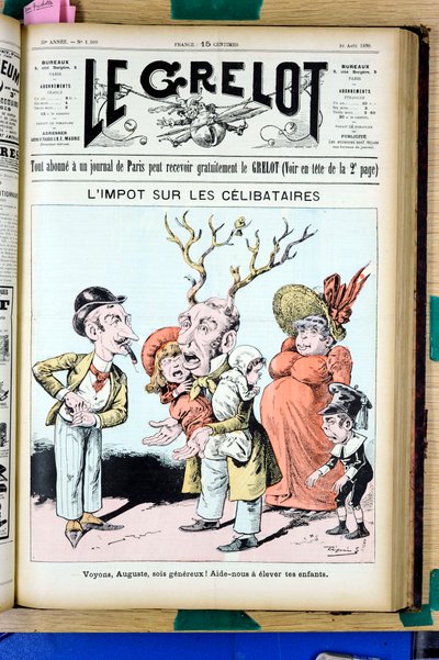 Omslag til "" Le Grelot"", nummer 1009, Satirisk i farver af Edouard Guillaumin Pepin
