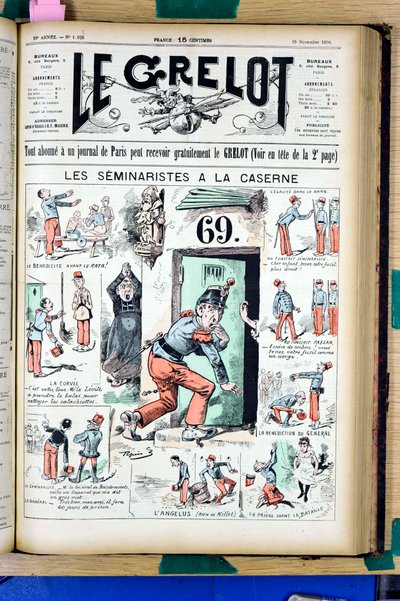 Omslag til "" Le Grelot"", nummer 1025, Satirisk i farver af Edouard Guillaumin Pepin