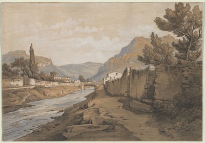 Neuve-floden i slutningen af Dardenne-dalen, 1800-tallet. af Edouard Jean Marie Hostein