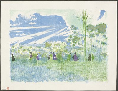 Across the Fields, planche tre fra Landscapes and Interiors af Édouard Jean Vuillard
