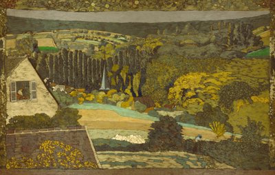 Landskab: Vindue med udsigt over skoven af Édouard Jean Vuillard