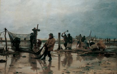 Fastening the Nets, 1885 af Edouard Joseph Dantan