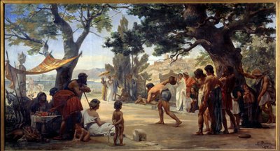 Græsk oldtid: ""Diskspillet"" (discobolus) paintrue af Joseph Dantan (1848-1897) 1875 Rouen, Museum of Fine Arts af Edouard Joseph Dantan