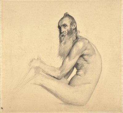 Nøgenstudie af en gammel mand (Père Bainville) af Edouard Joseph Dantan