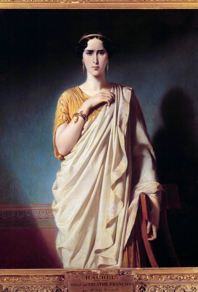 Portræt af Elisabeth Felix kaldet Mademoiselle Rachel (1821-1858) skuespillerinde Maleri af Edouard Louis Dubufe (1820-1883) af Edouard Louis Dubufe